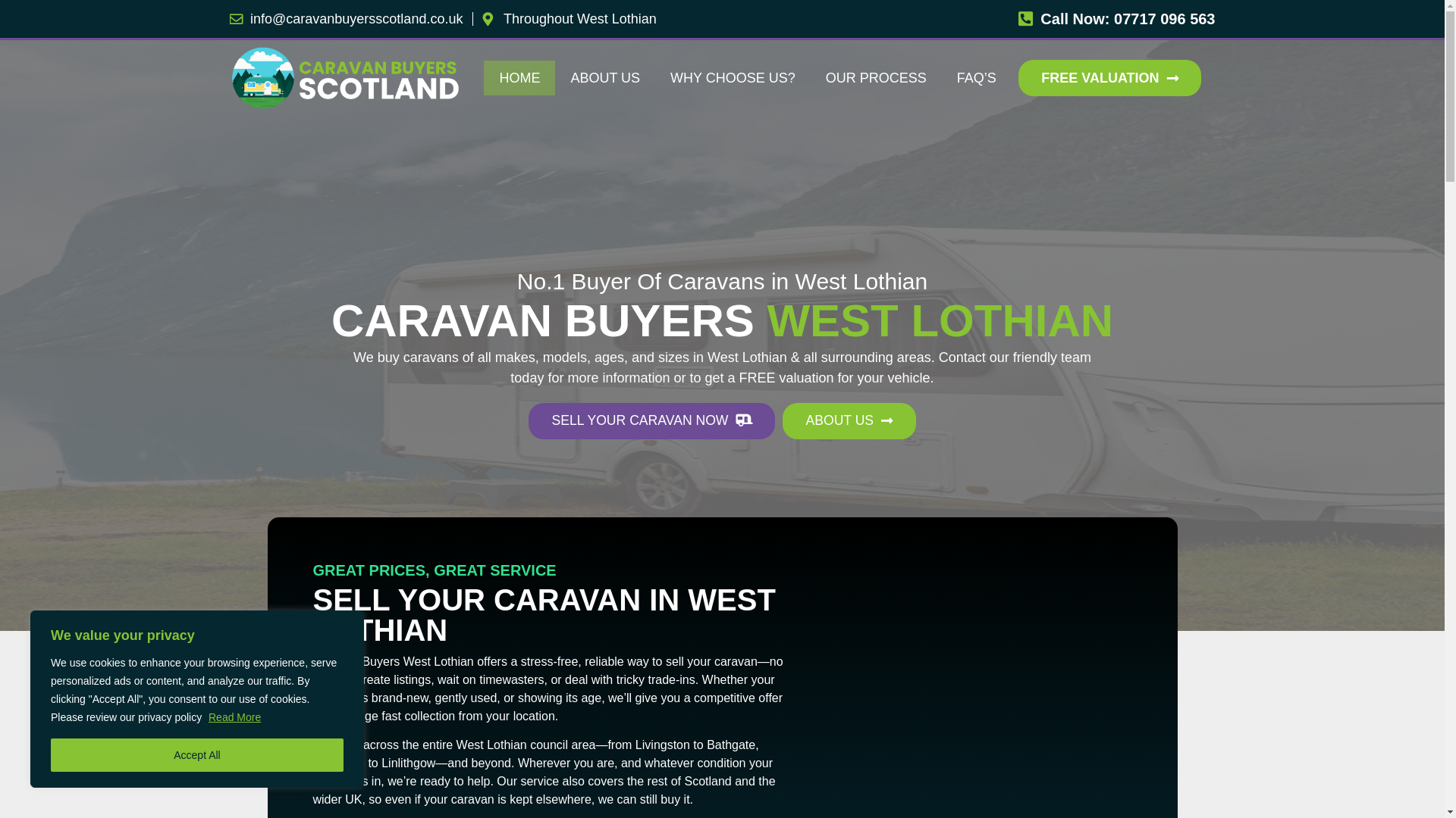 website screenshot of https://caravanbuyerswestlothian.co.uk/