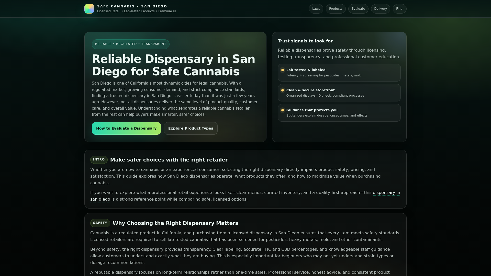 website screenshot of https://dispensary-san-diego.pages.dev/