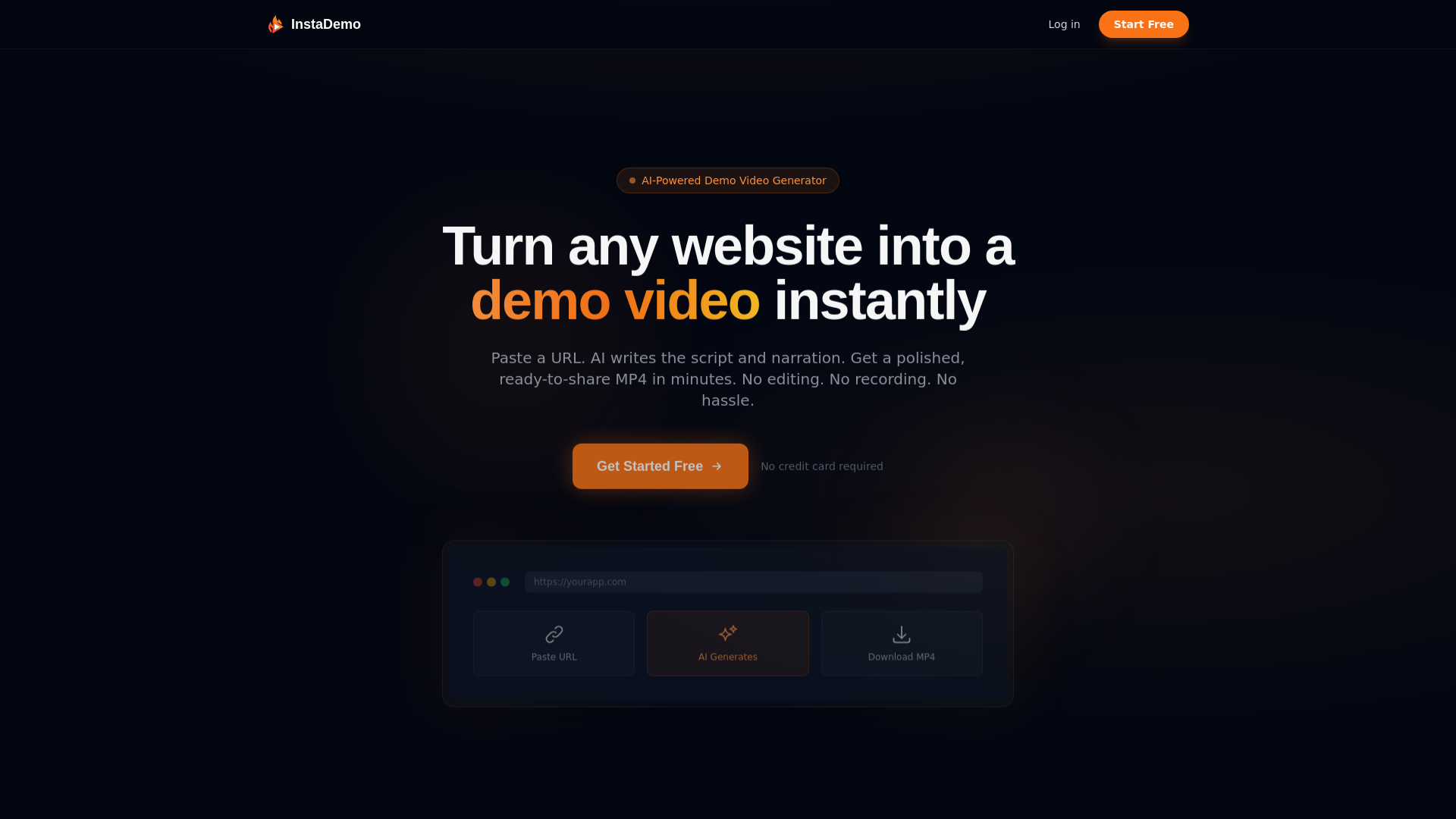 website screenshot of https://instademo.app/