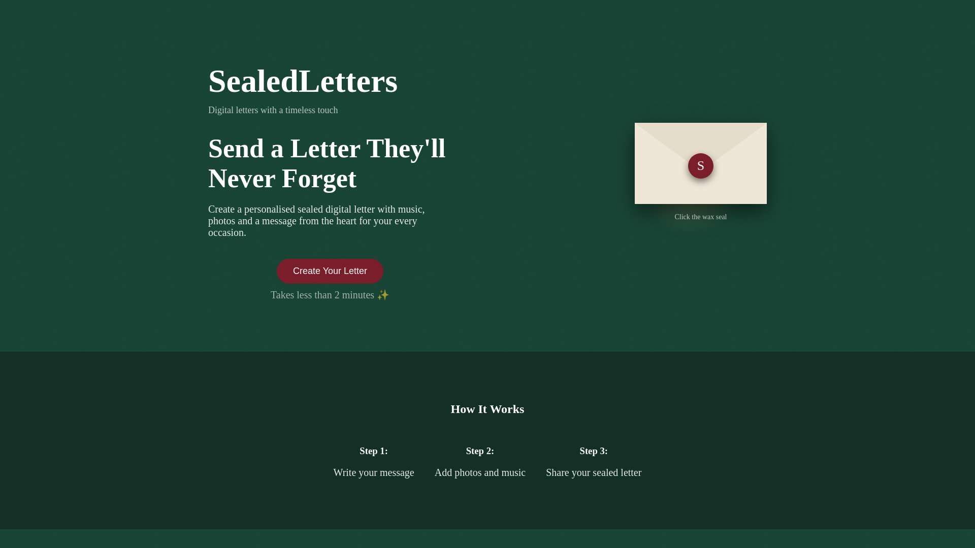 website screenshot of https://sealedletters.pages.dev/