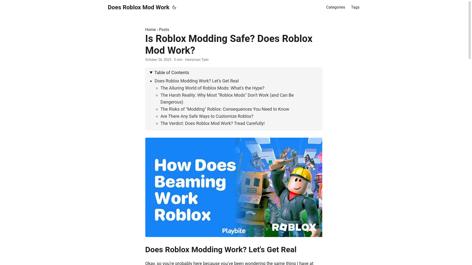 website screenshot of https://does-roblox-mod-work.pages.dev/