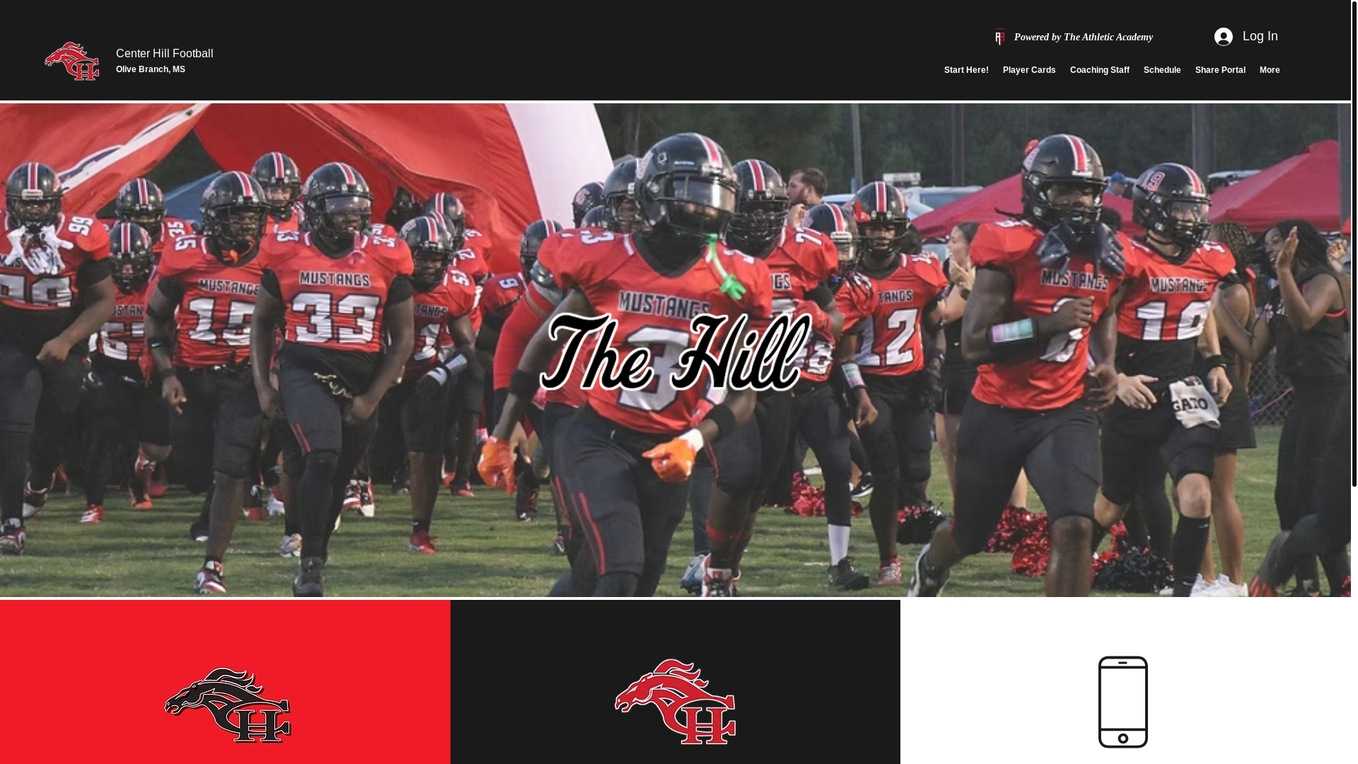 website screenshot of https://centerhillfootball.com/