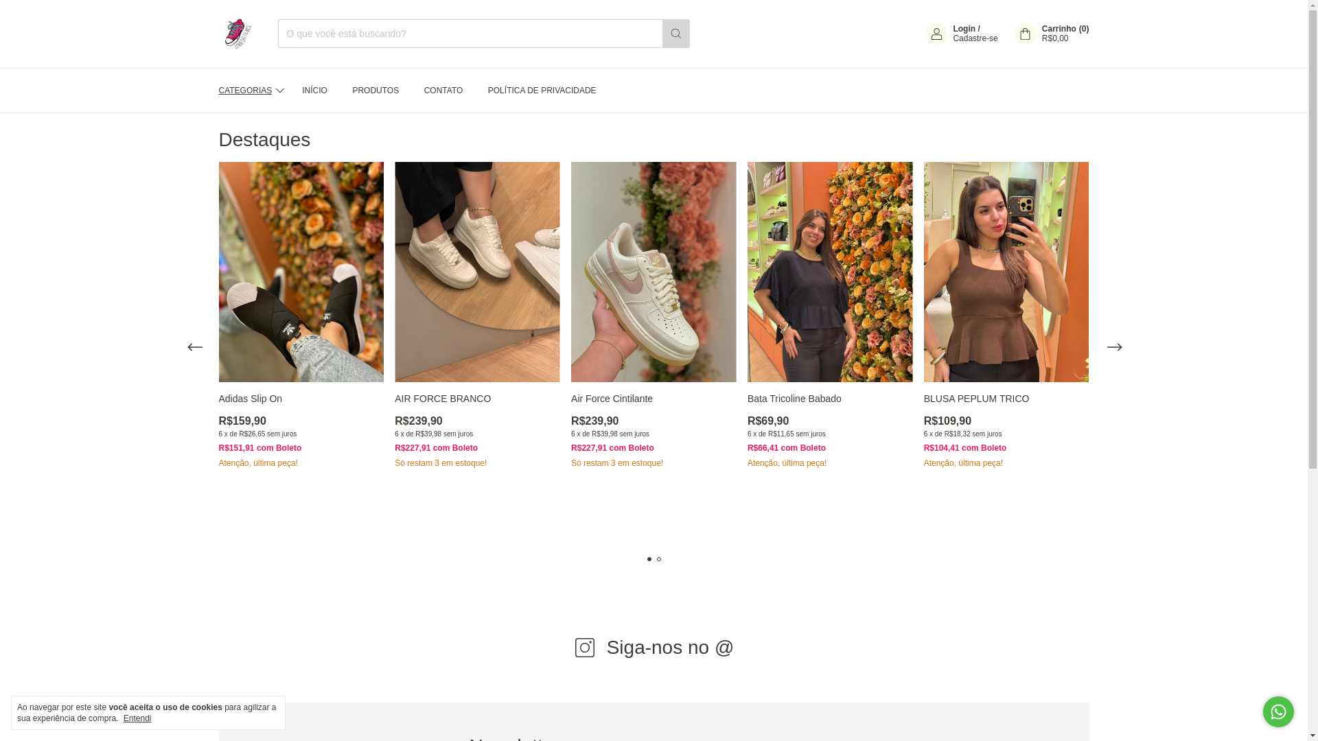 website screenshot of https://lokadotenis.com.br/