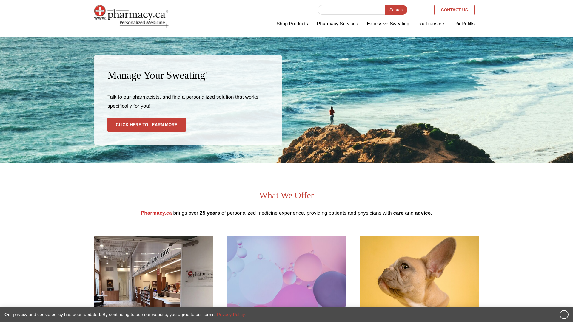 website screenshot of https://pharmacy.ca