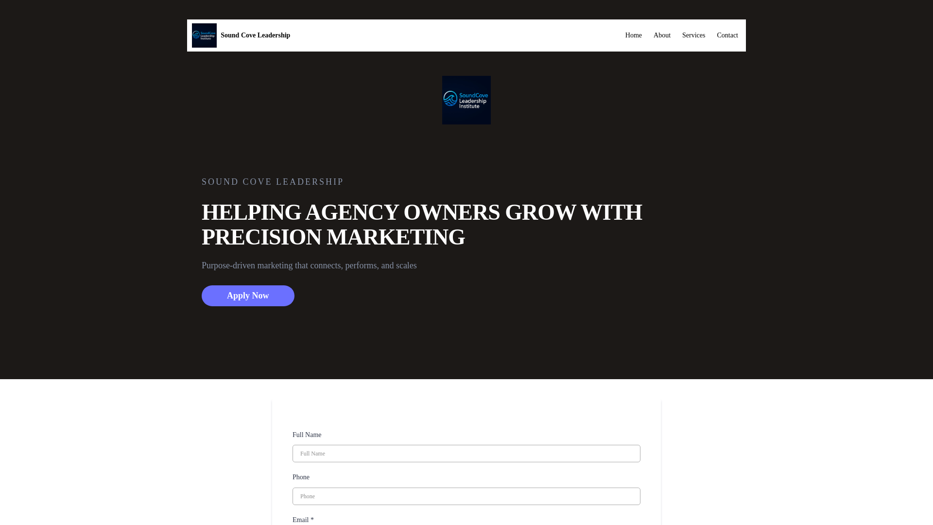 website screenshot of https://soundcovelabs.org/