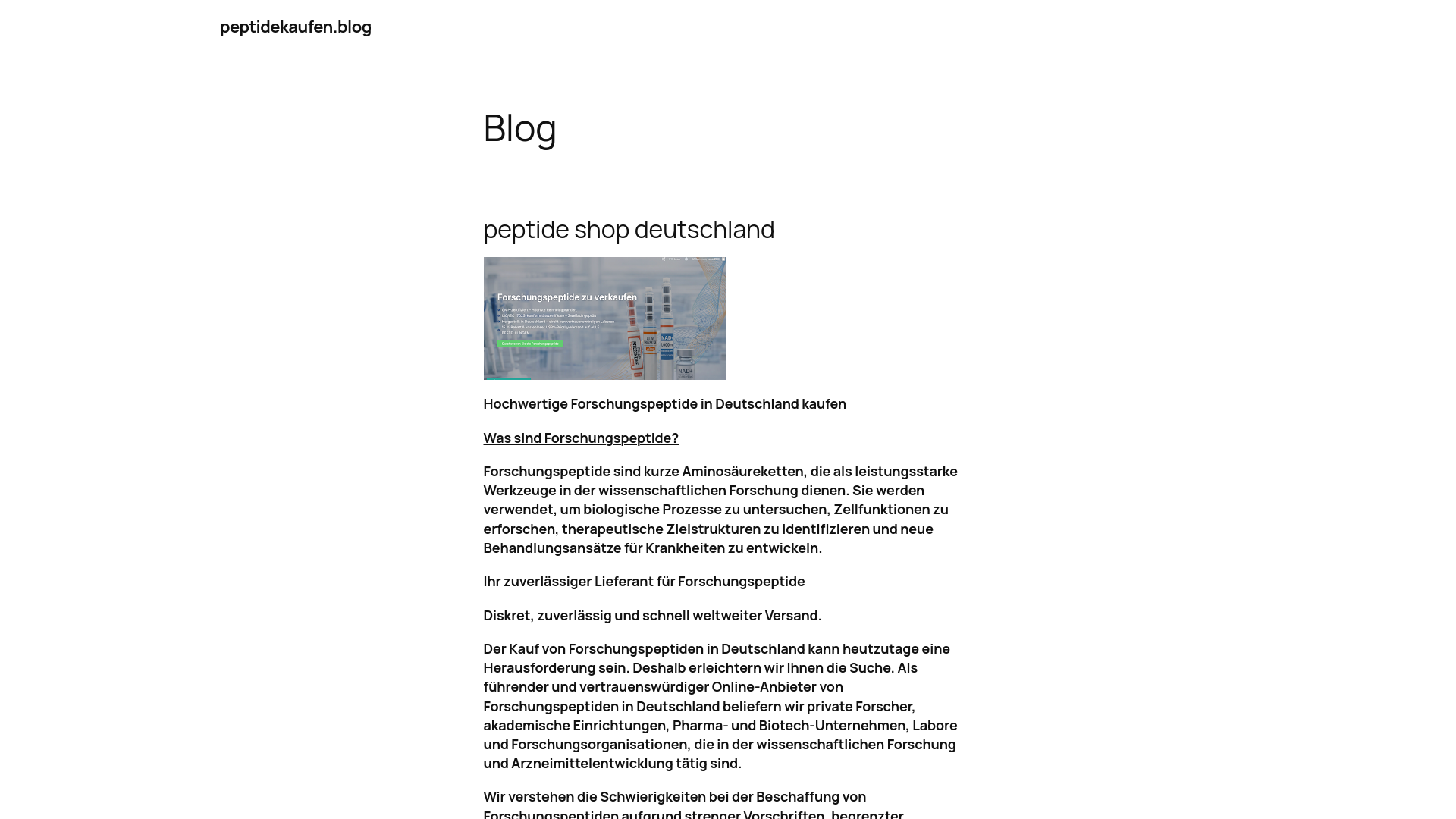 website screenshot of https://peptidekaufen.blog