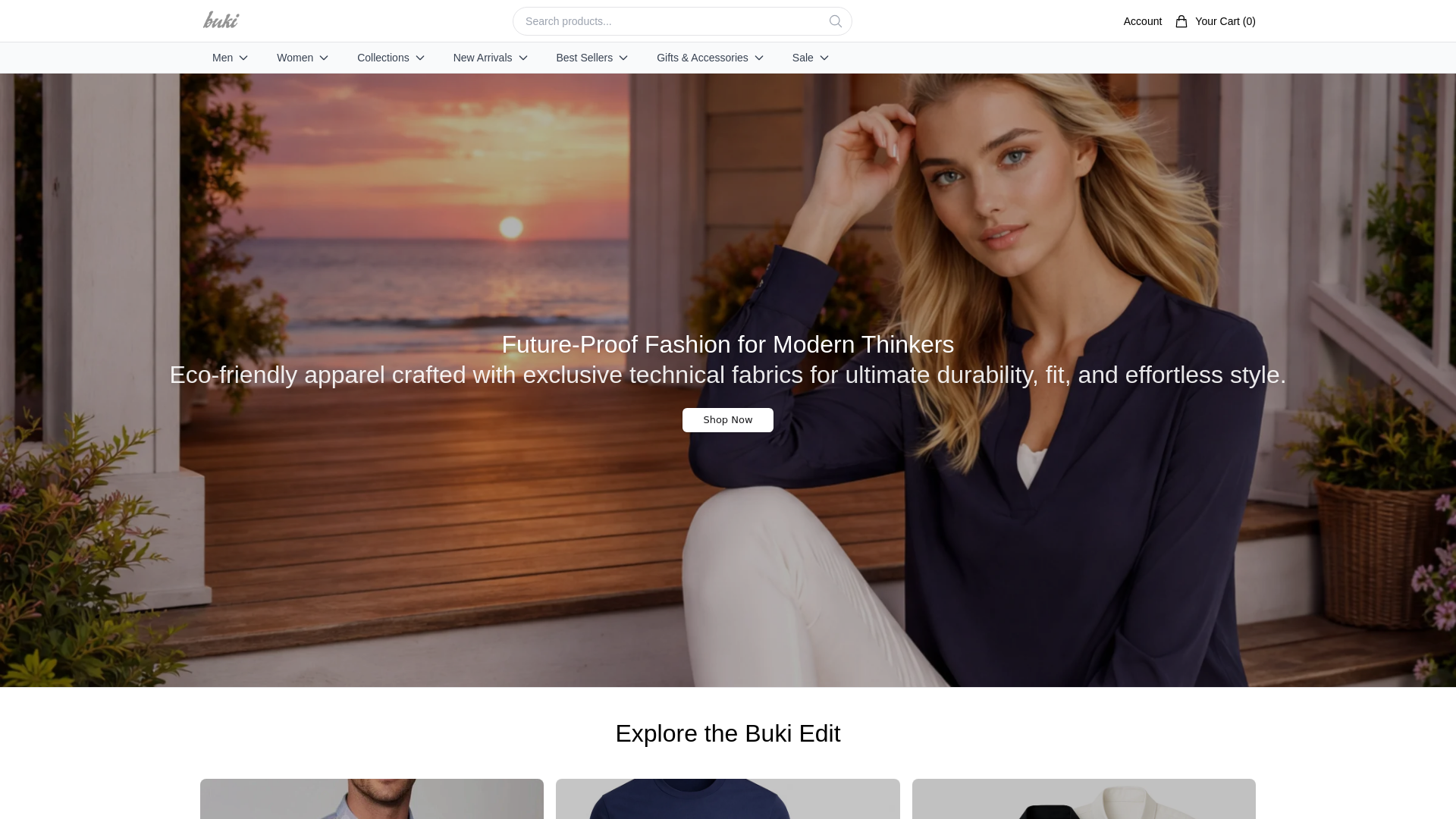 website screenshot of https://shopbukibrand.shop/