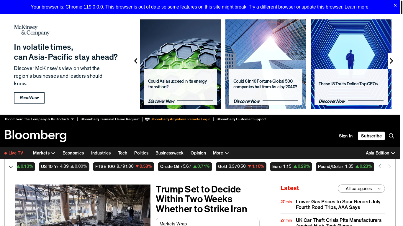 website screenshot of https://www.bloomberg.com/
