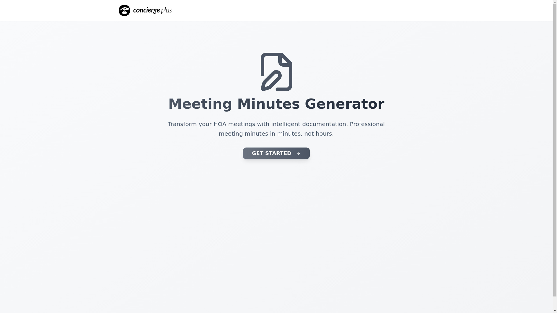 website screenshot of https://conciergeplusminutes.com/