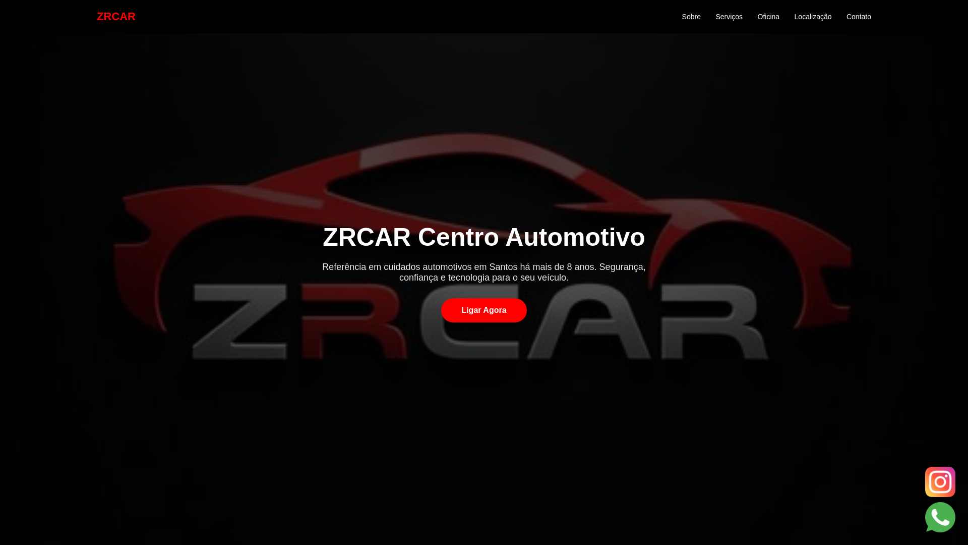 website screenshot of https://zrcar.com.br/