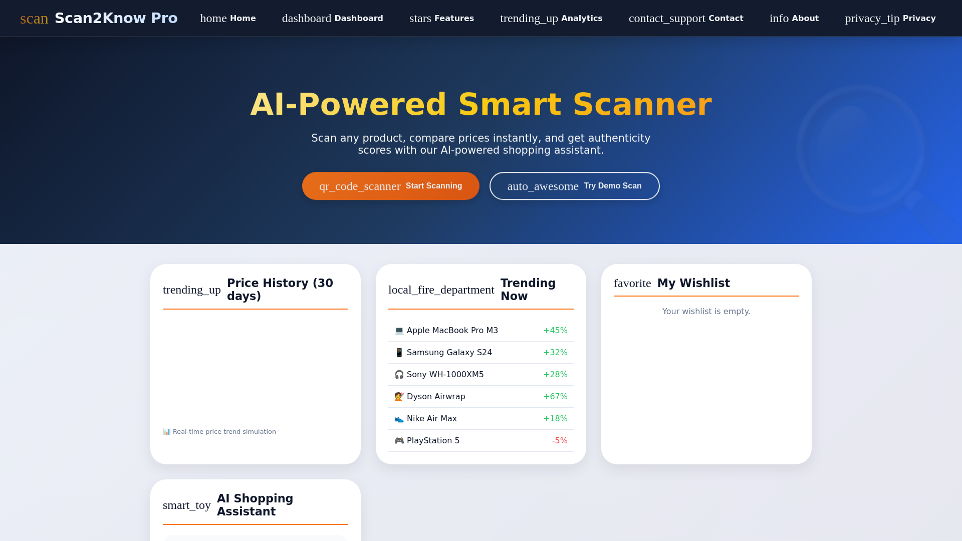 website screenshot of https://scan2know.site/