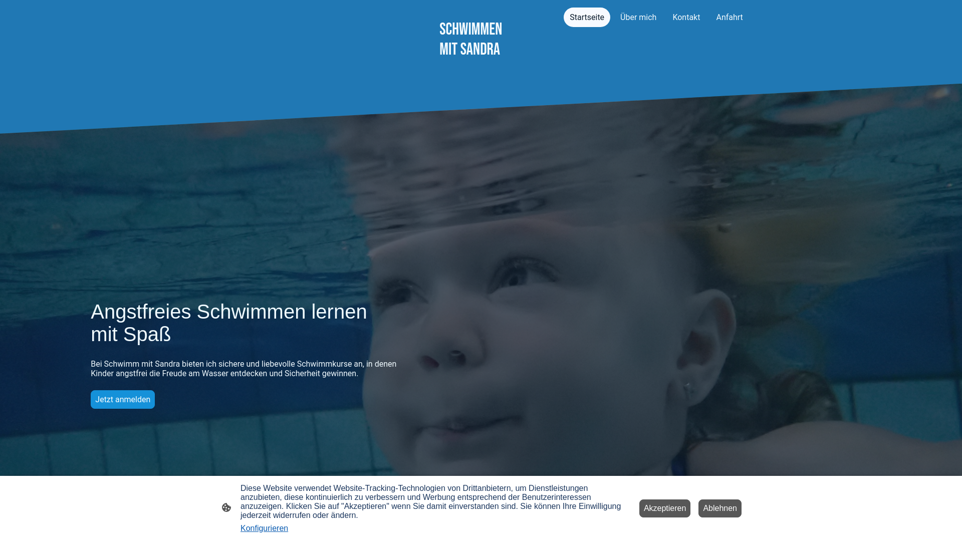 website screenshot of https://schwimmenmitsandra.at