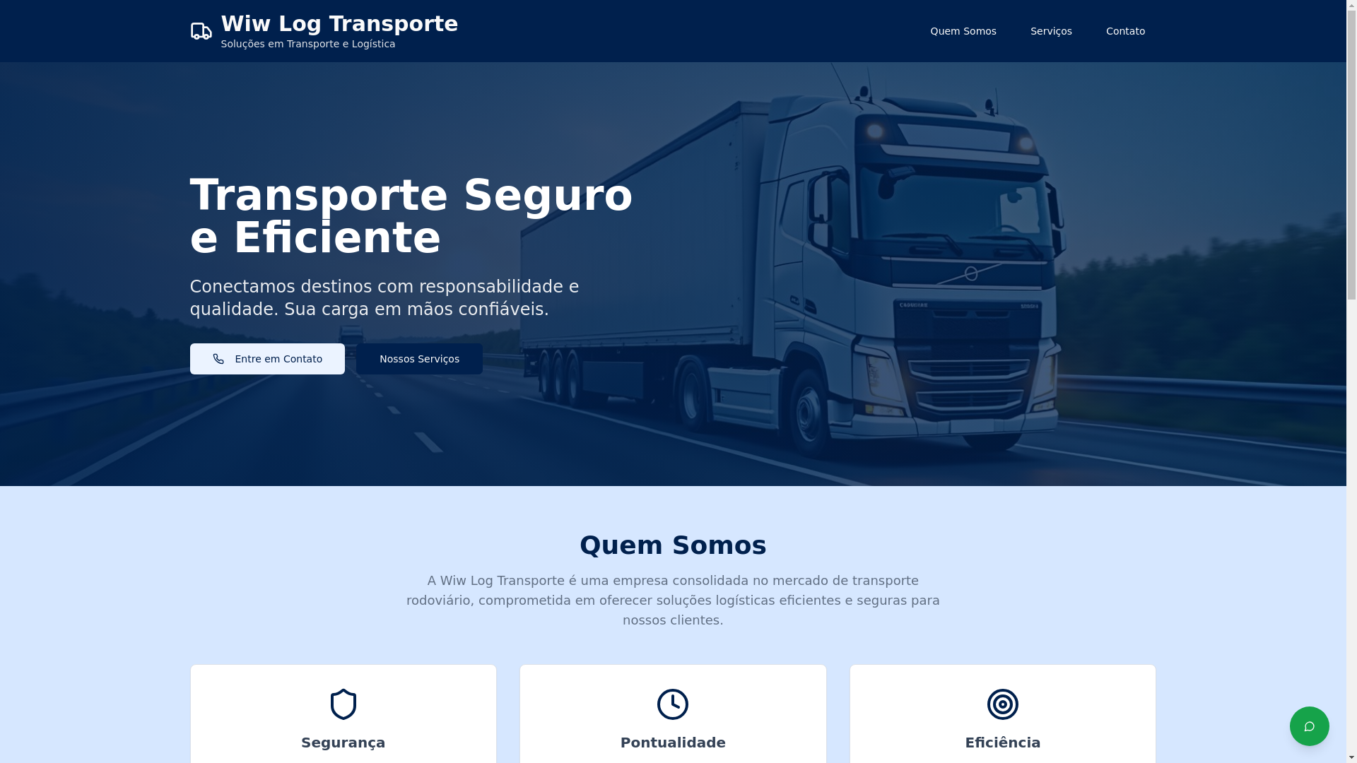 website screenshot of https://wiwlogtransporte.com.br/