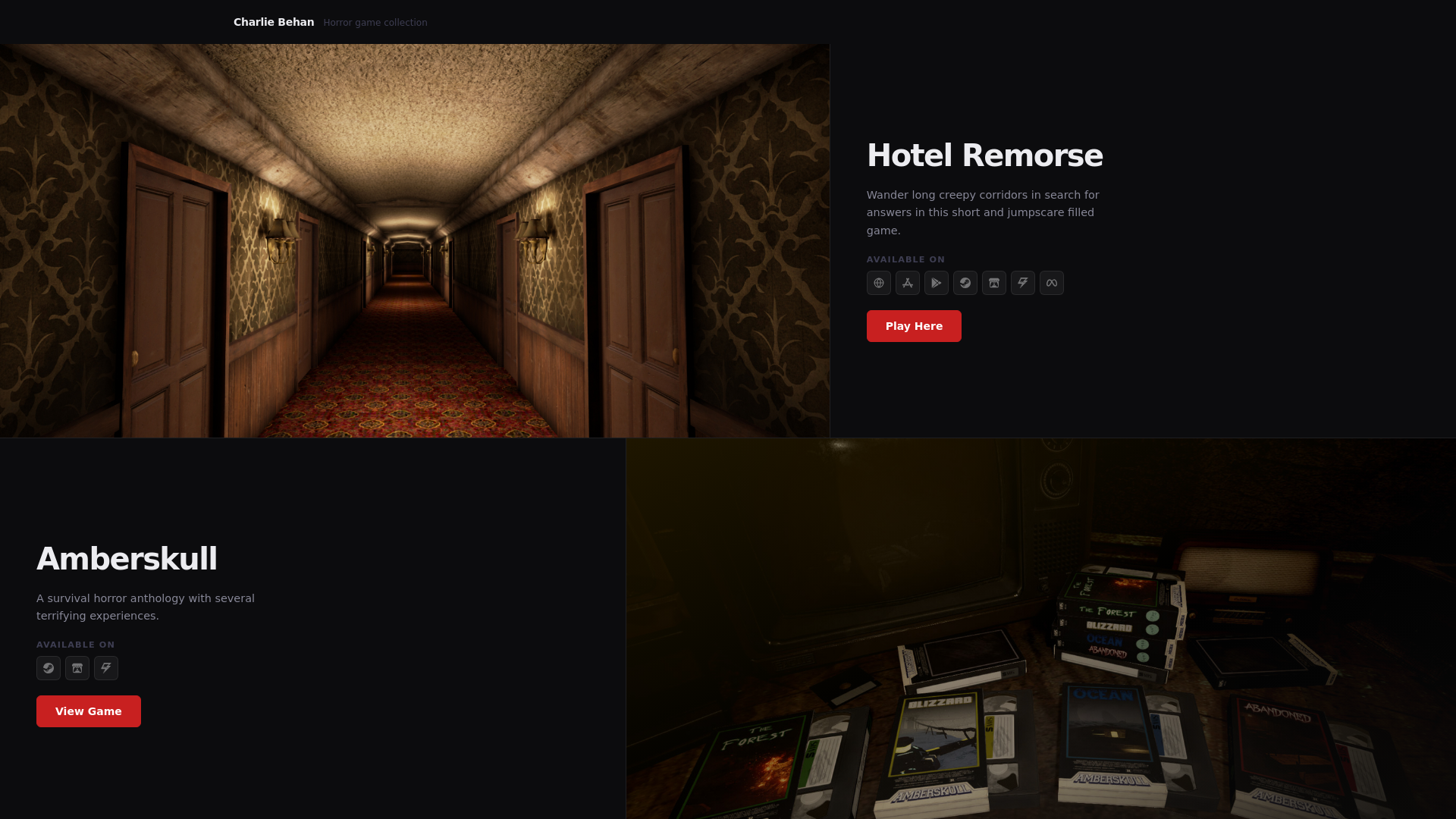 website screenshot of https://charlie-behan.pages.dev/