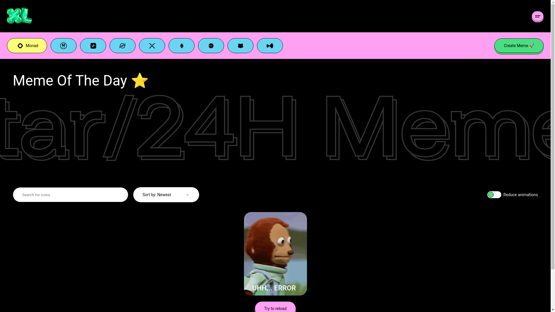 website screenshot of https://xlmeme-testnet.pages.dev/