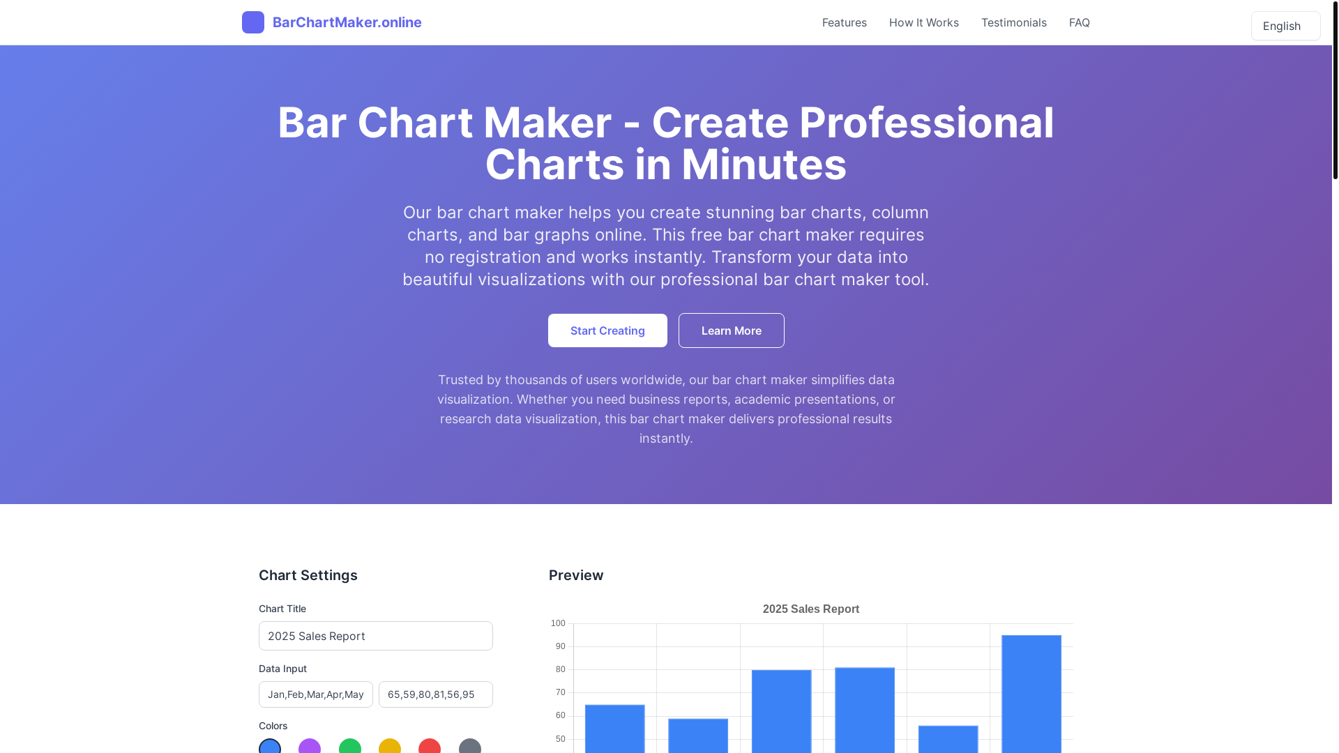 website screenshot of https://barchartmaker.online/