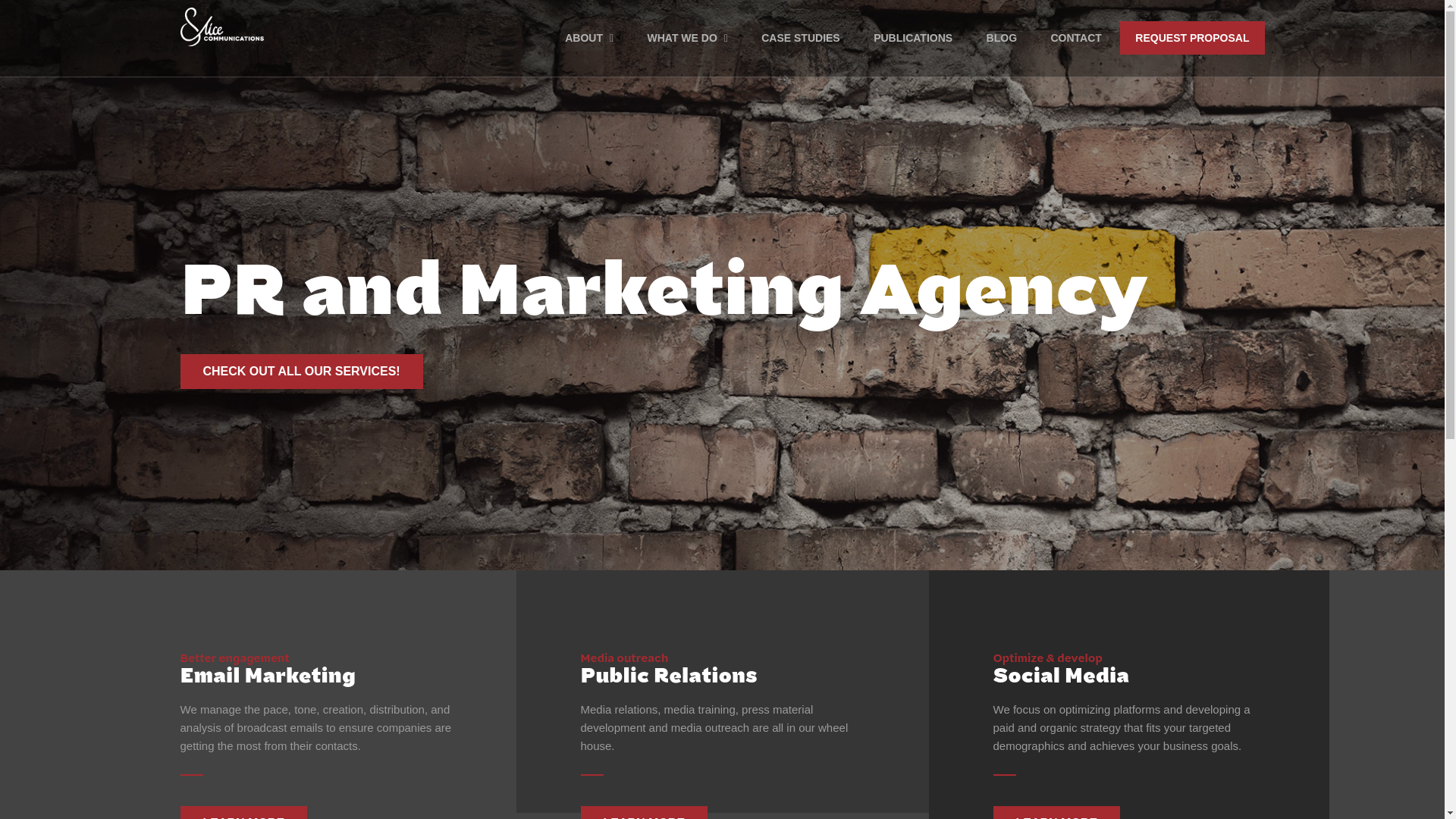 website screenshot of https://slicecommunicationshq.com/