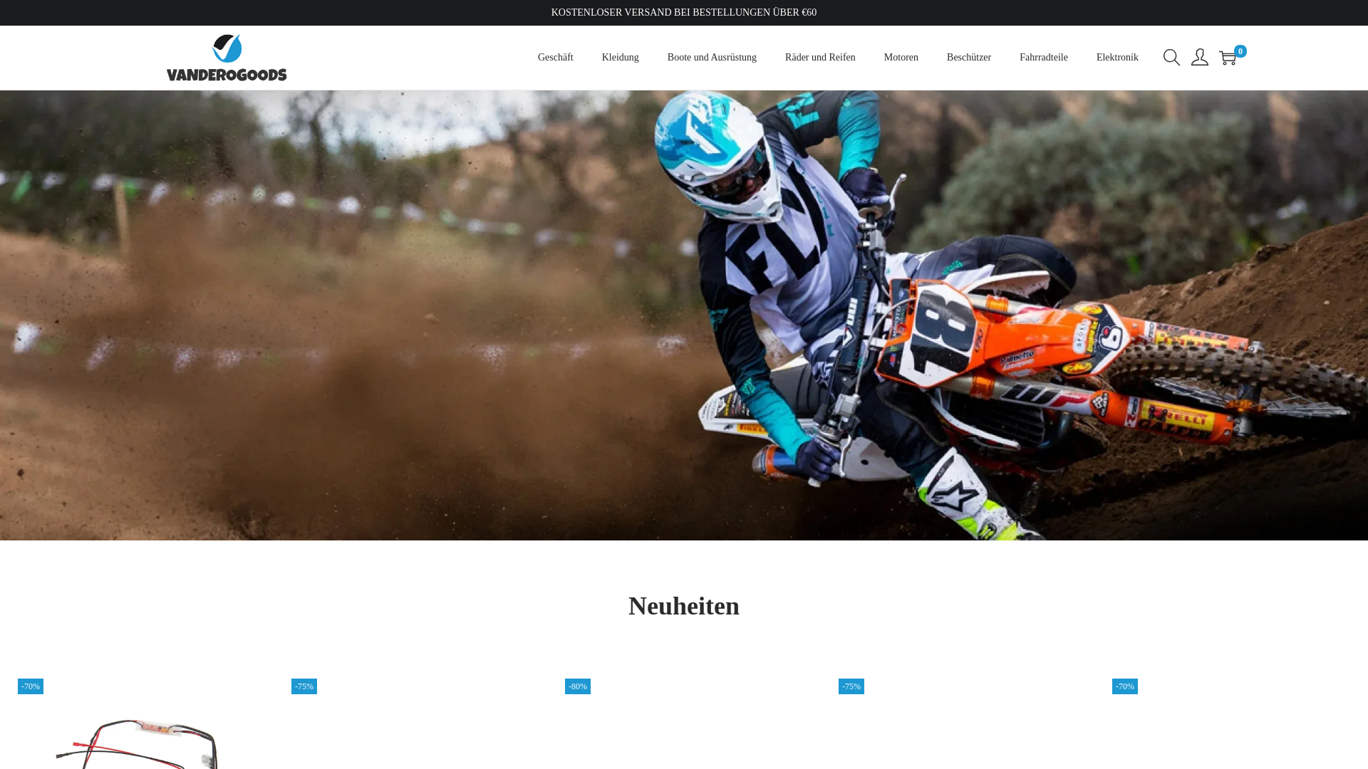 website screenshot of https://vanderogoods.com/