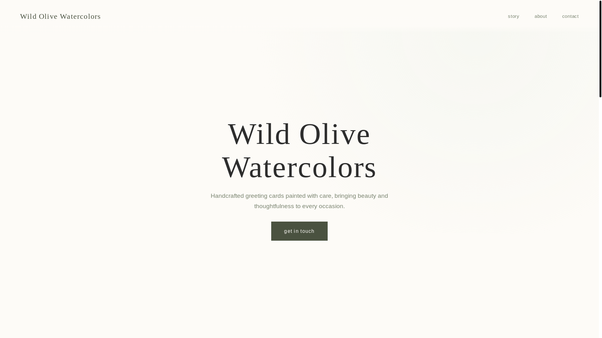 website screenshot of https://wild-olive-watercolors.pages.dev/