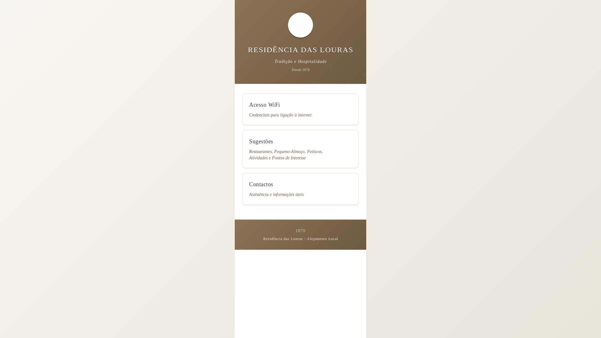 website screenshot of https://residenciadaslouras.pt/