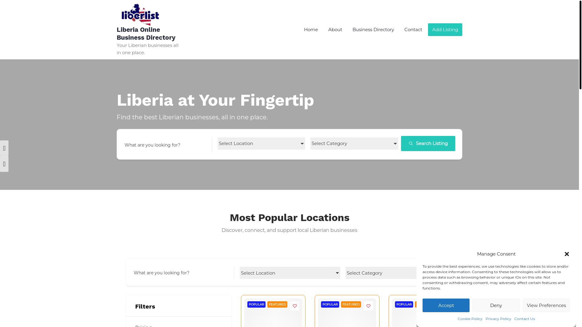 website screenshot of https://liberlist.com/