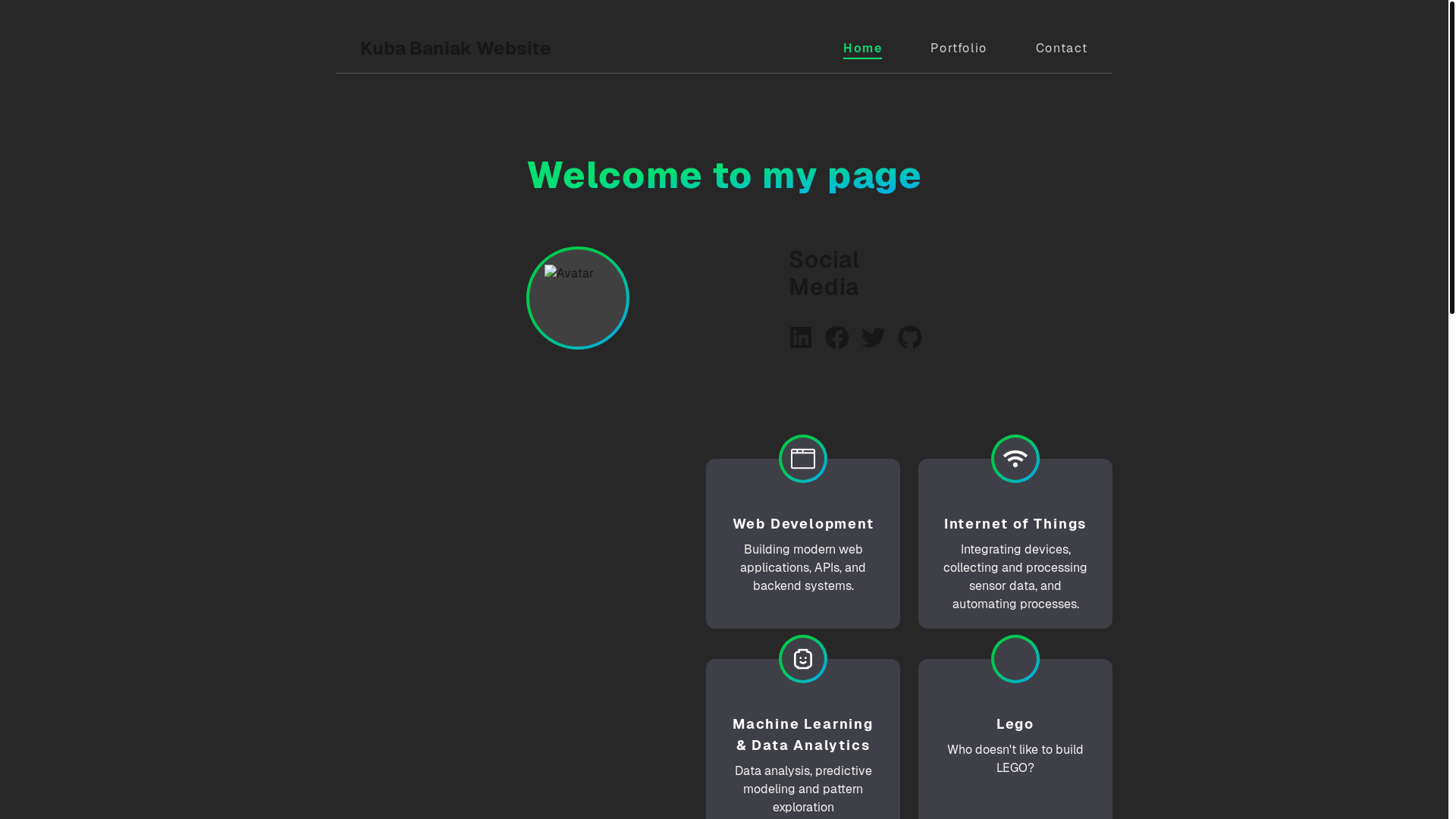 website screenshot of https://kubabaniak.pl/