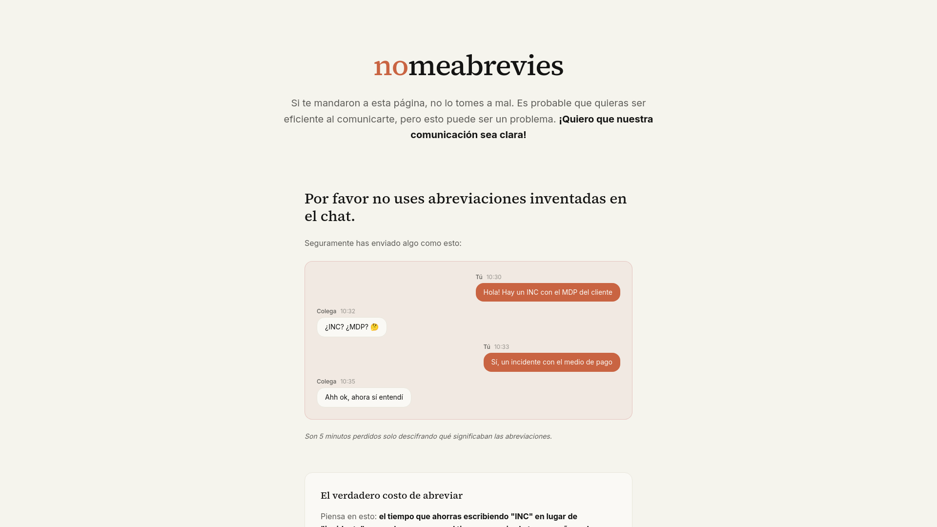 website screenshot of https://nomeabrevies.com/