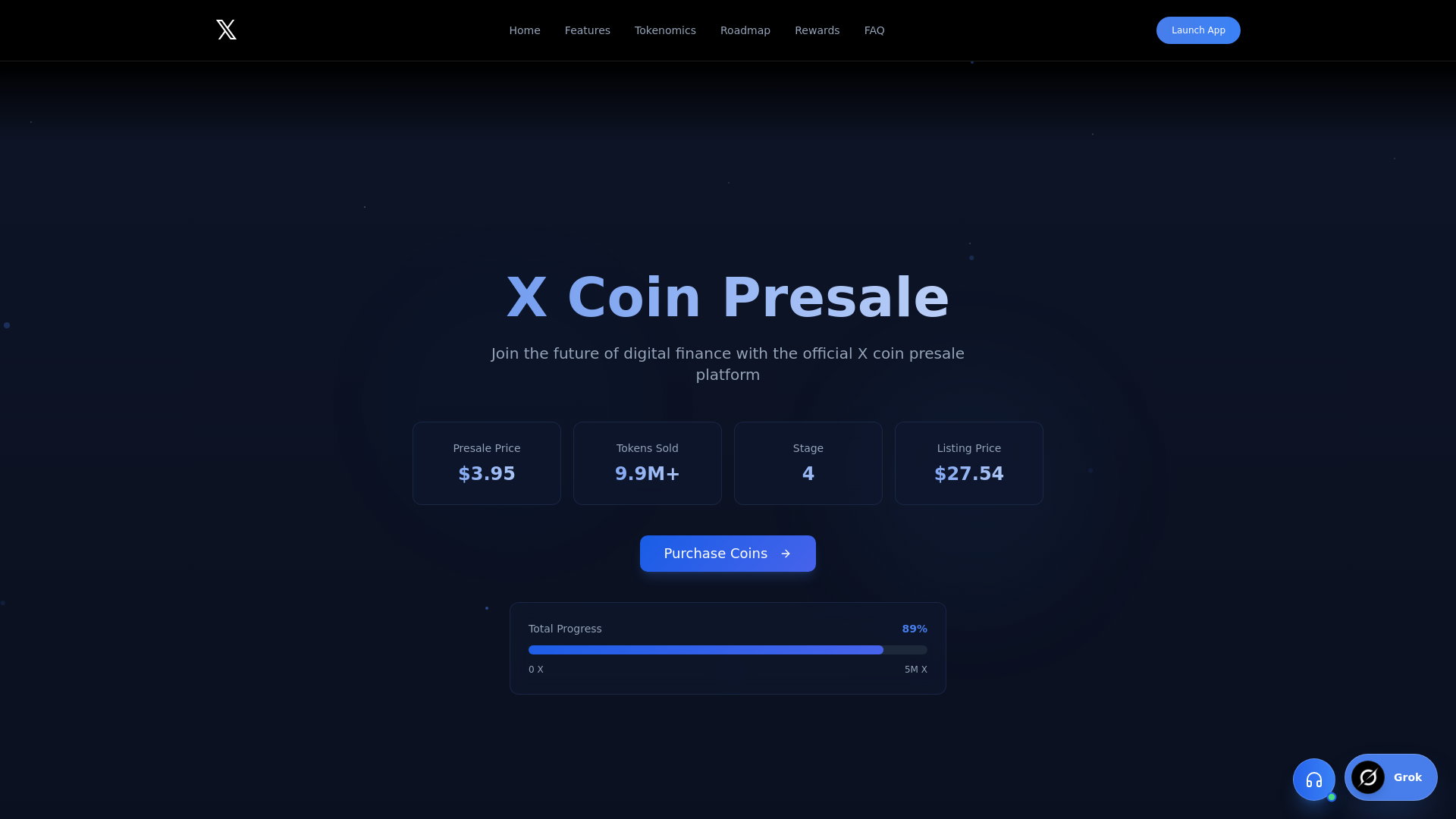 website screenshot of https://xcoinswap.io/