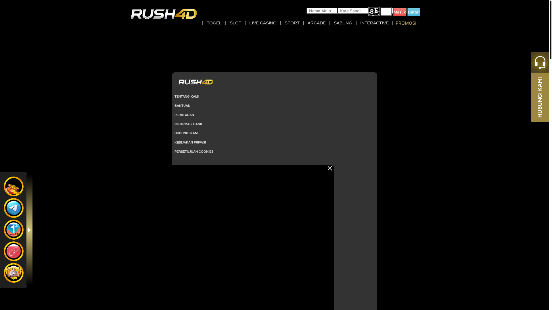 website screenshot of https://rush4d-1.id/