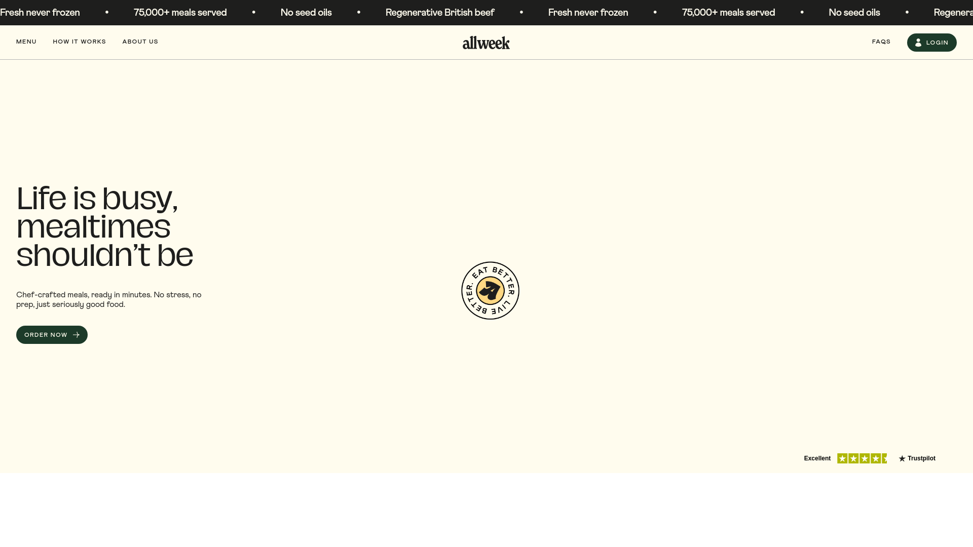 website screenshot of https://allweekfood.com/