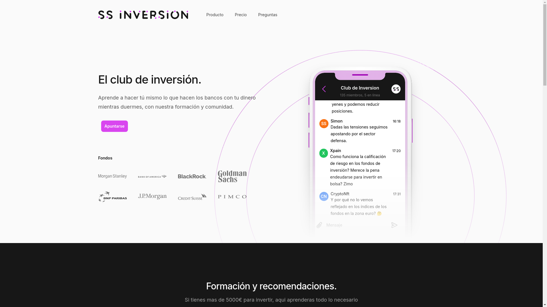 website screenshot of https://ssinversion.com/