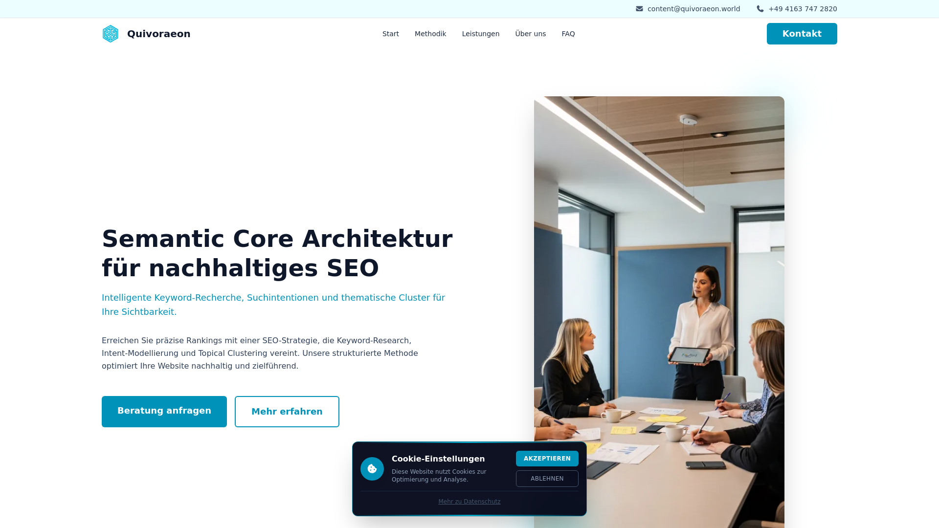 website screenshot of https://quivoraeon.world/