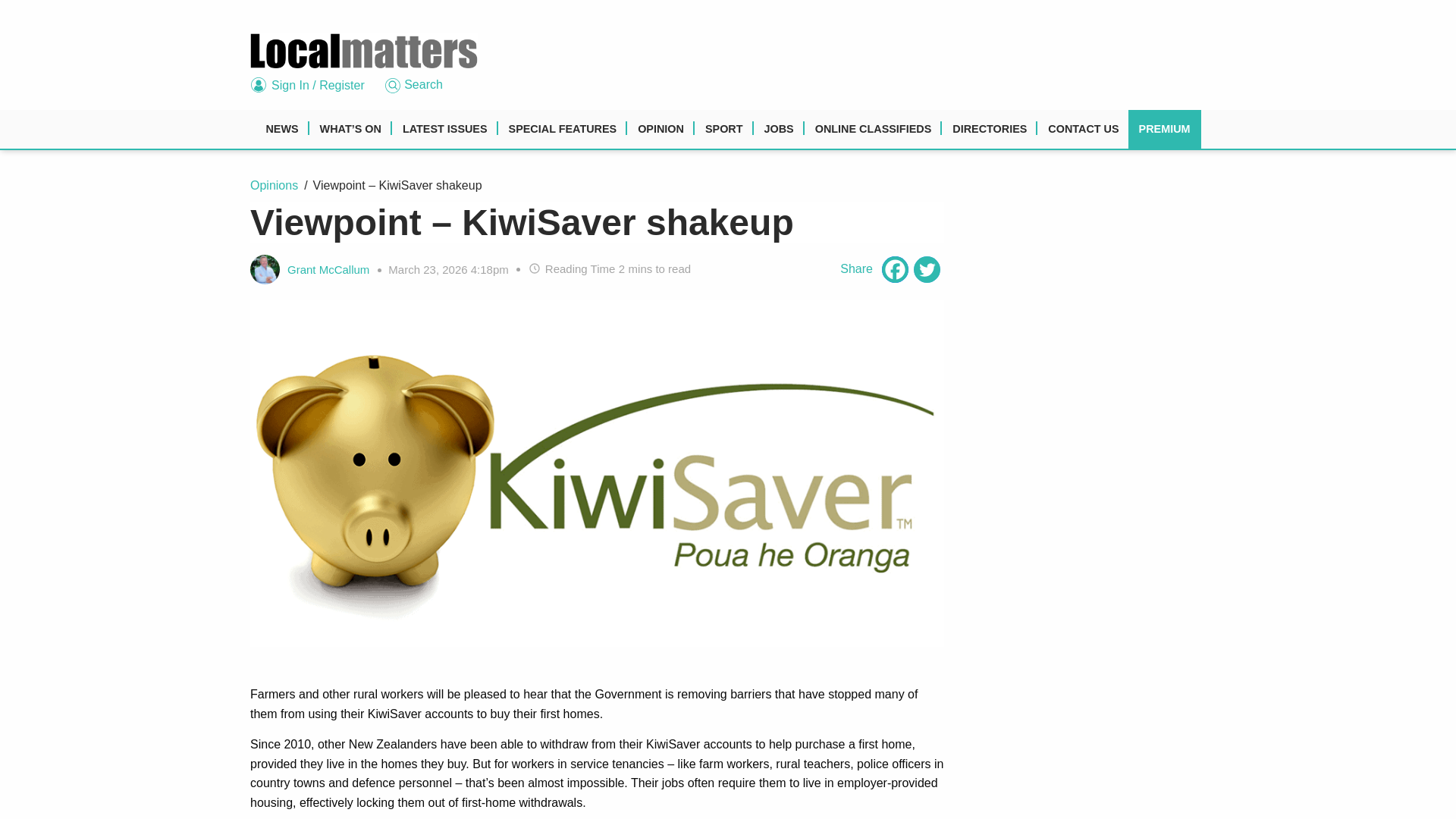 website screenshot of https://www.localmatters.co.nz/opinion/kiwisaver-shakeup/