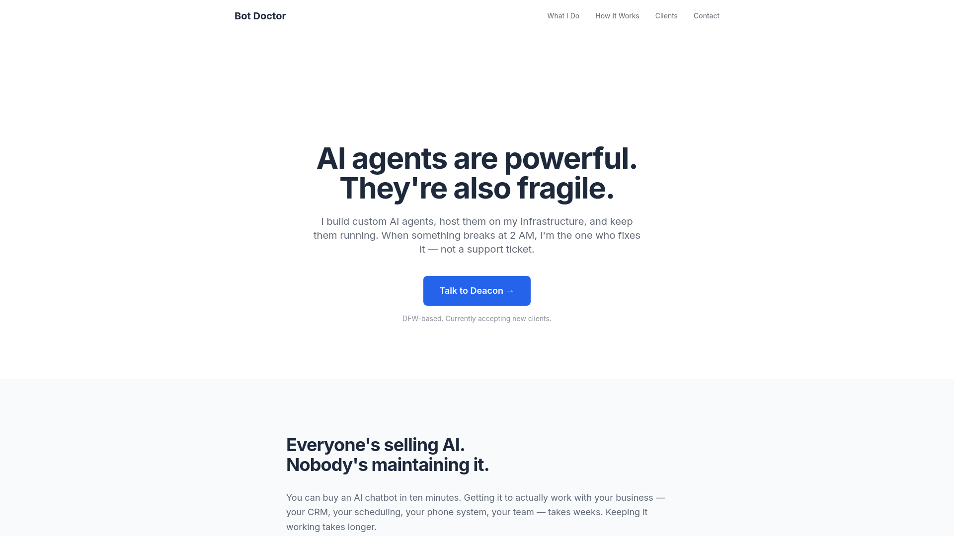 website screenshot of https://botdoctor-io.pages.dev/