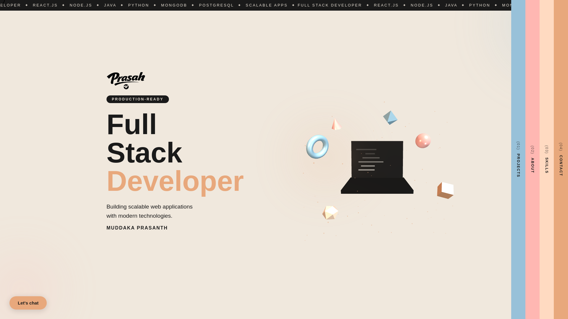 website screenshot of https://prashaa.me/