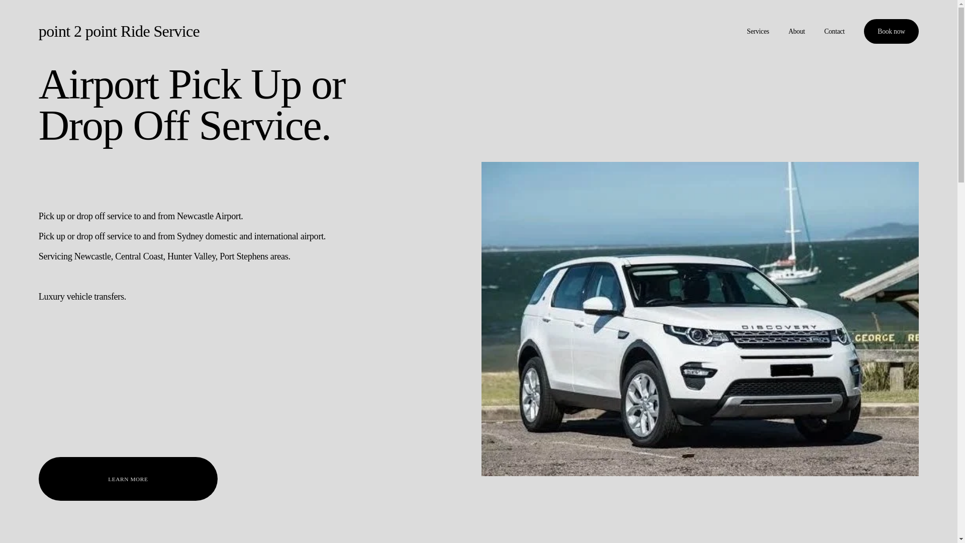 website screenshot of https://point2pointrideservice.com.au/