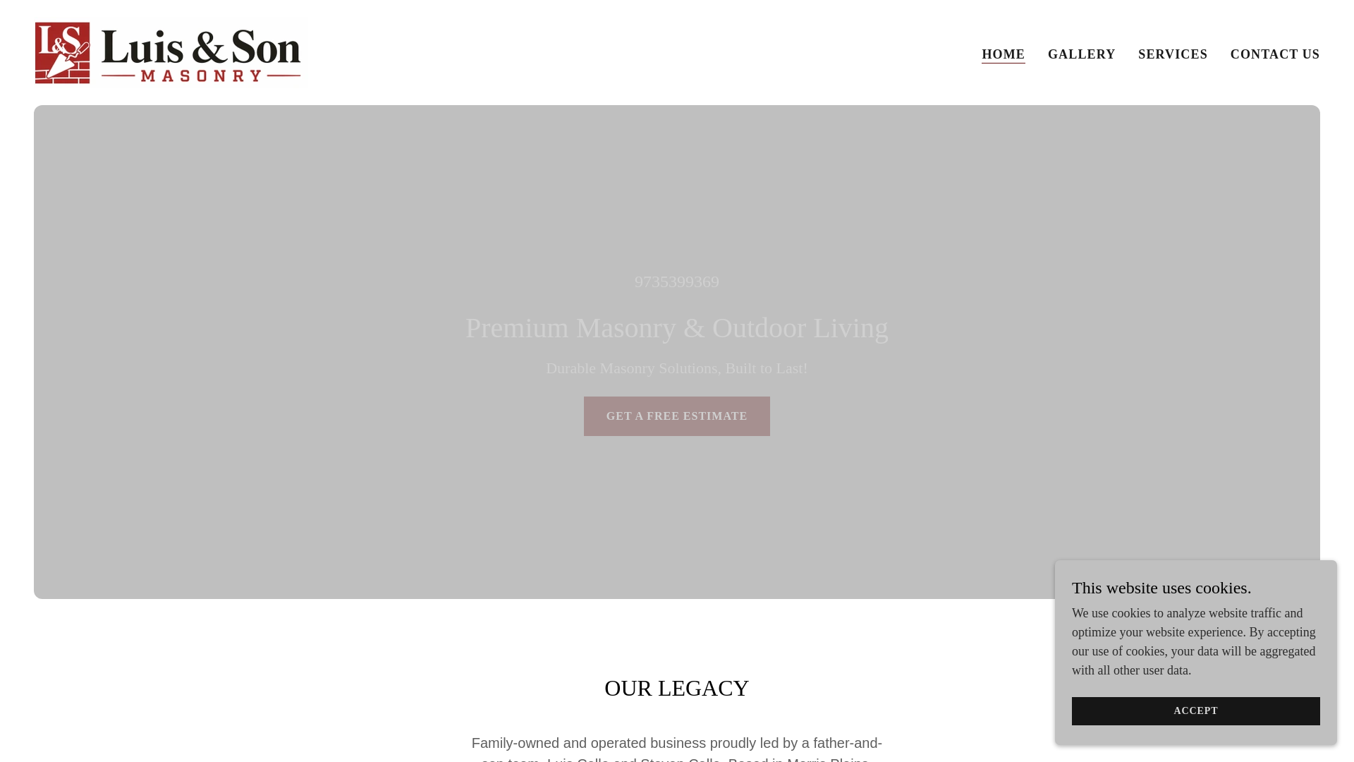 website screenshot of https://luisandsonmasonry.com/