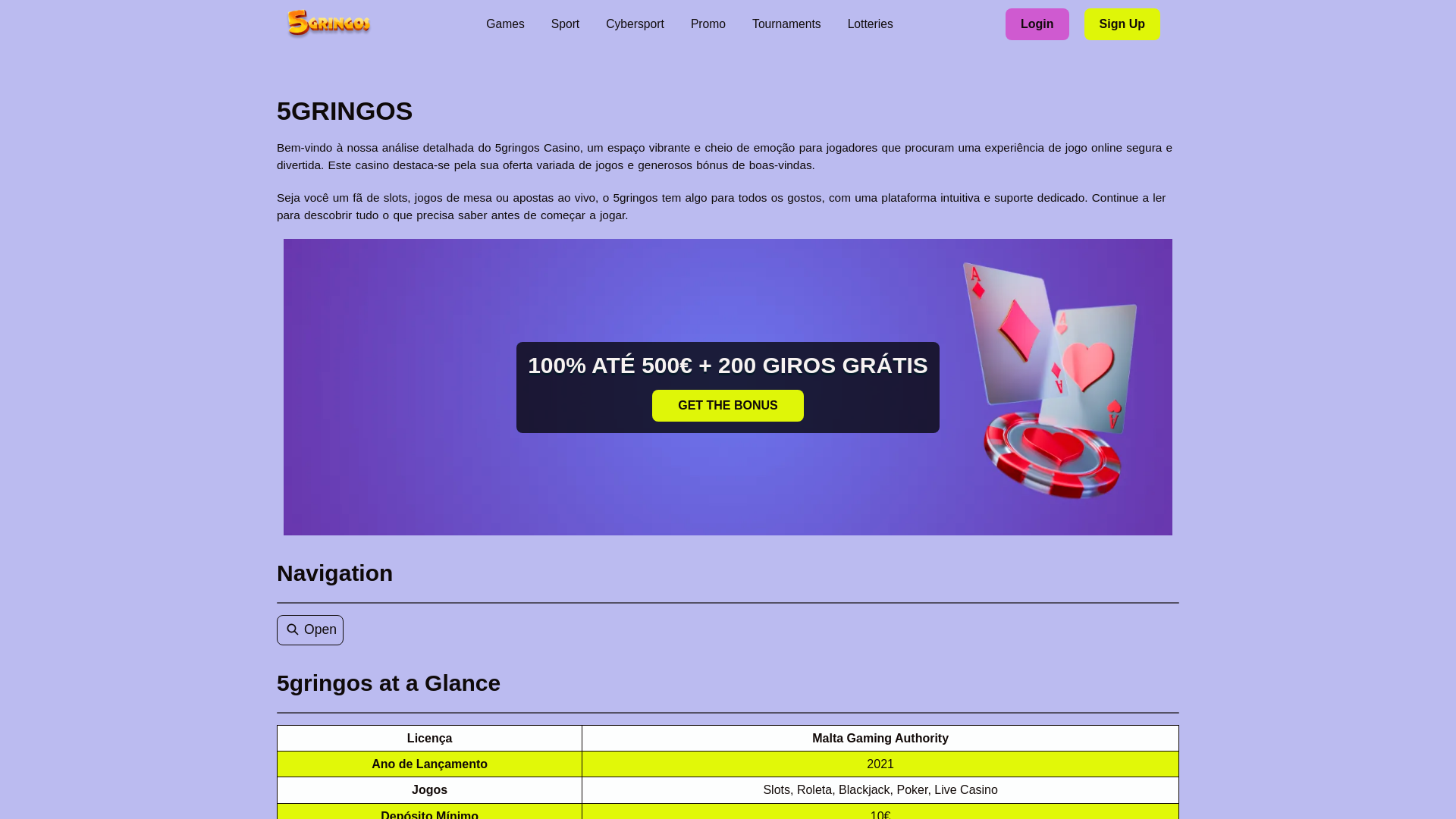 website screenshot of https://5gringospt.info/