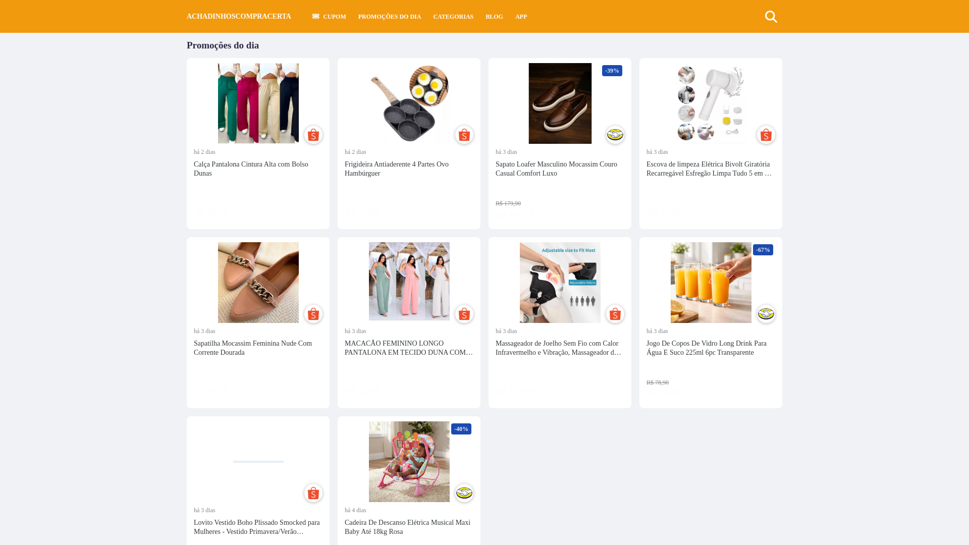 website screenshot of https://achadinhoscompracertaprime.com