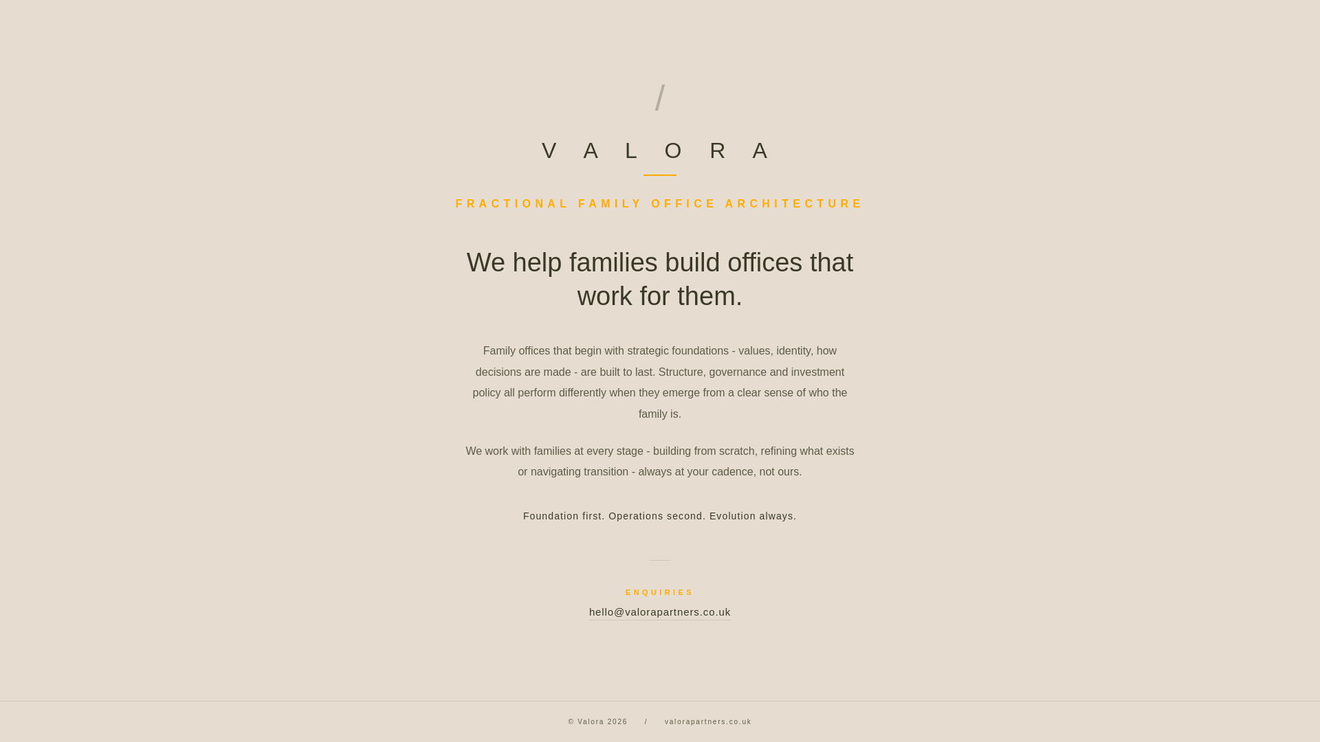 website screenshot of https://valorapartners.co.uk/
