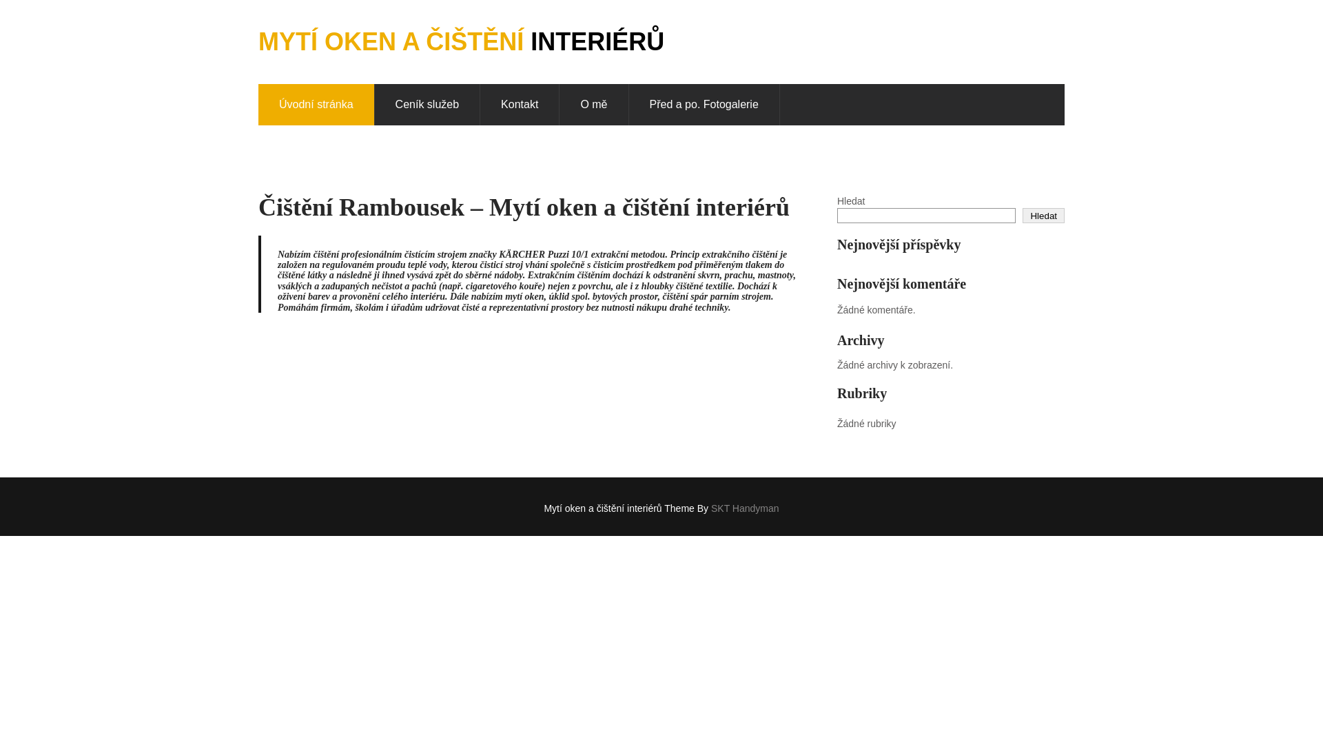 website screenshot of https://cisteni-rambousek.cz