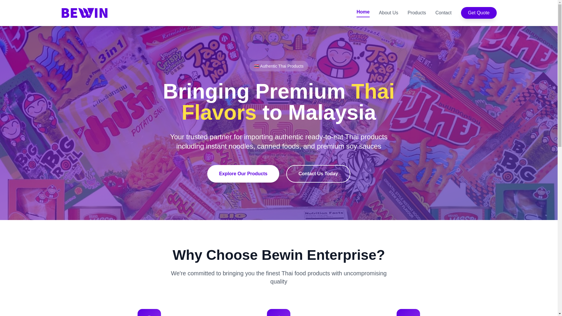 website screenshot of https://bewinenterprise.com/