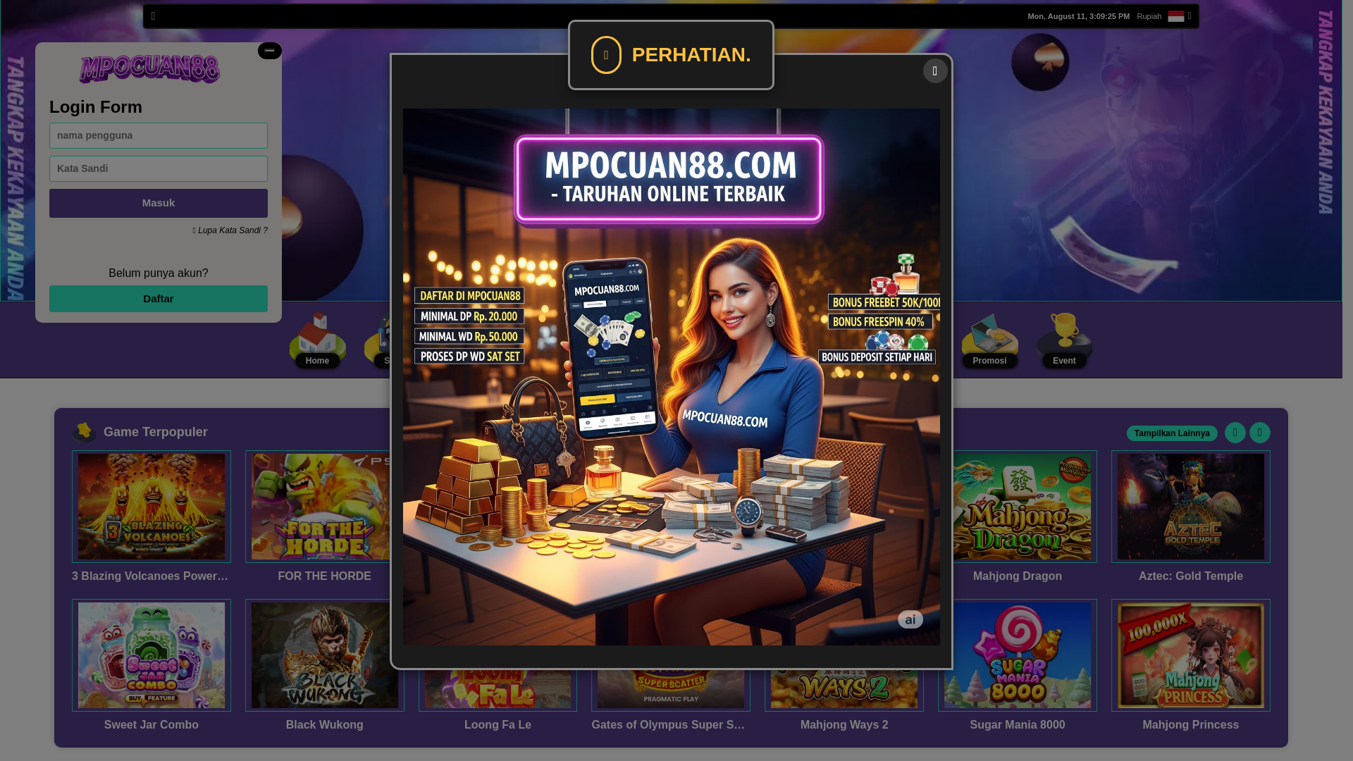 website screenshot of https://mpocuan88.site/