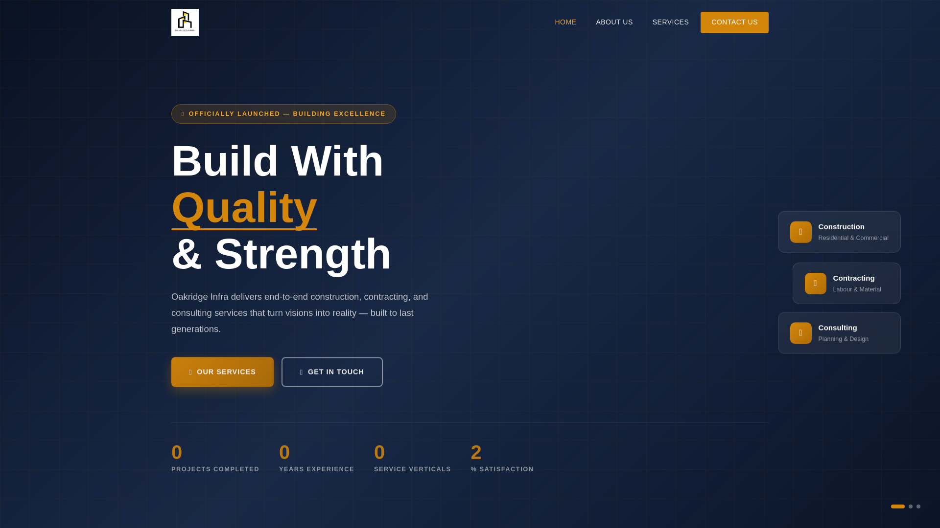 website screenshot of https://oakrdigeinfra.pages.dev/
