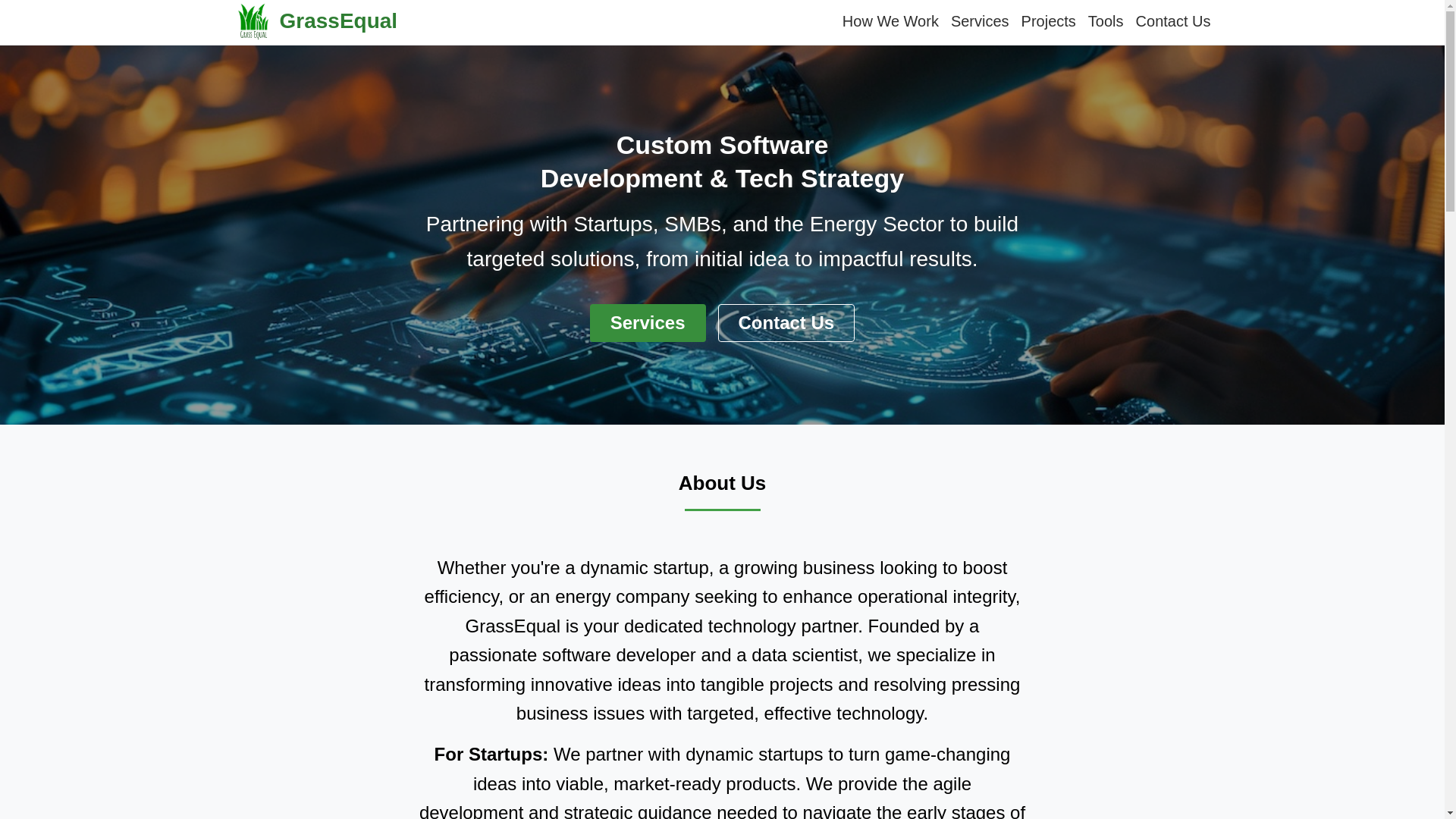 website screenshot of https://grassequal-landing.pages.dev/