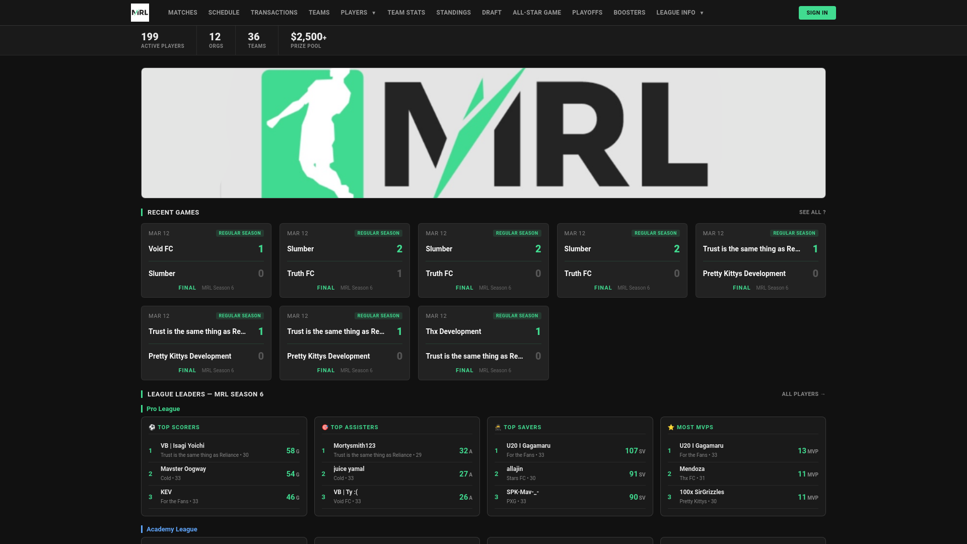 website screenshot of https://playmrl.com/