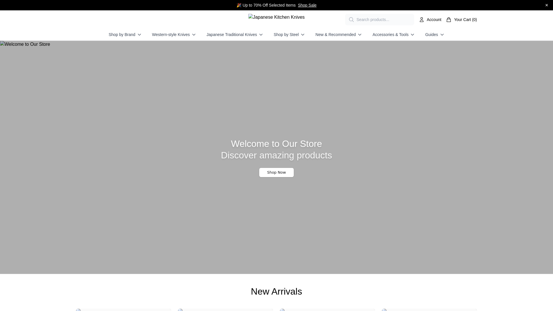 website screenshot of https://buyjapanesechefsknife.shop/