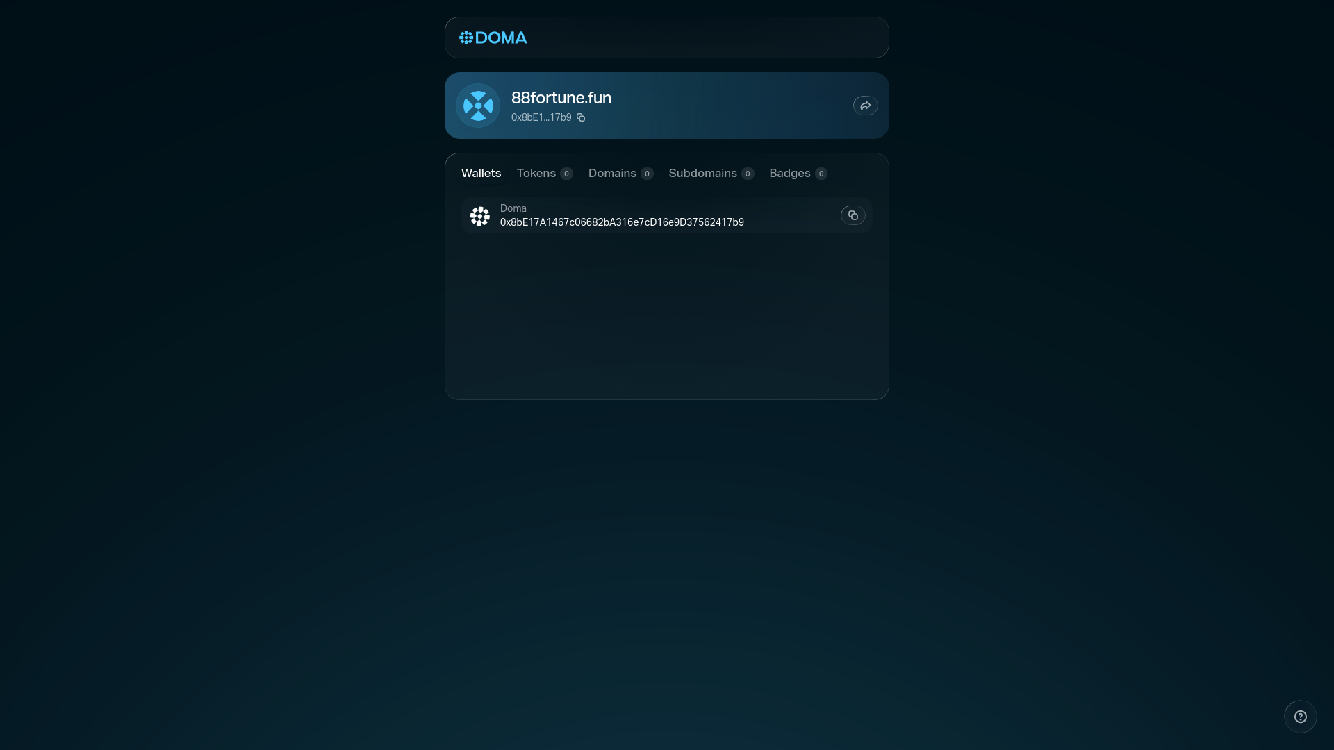 website screenshot of https://88fortune.fun/