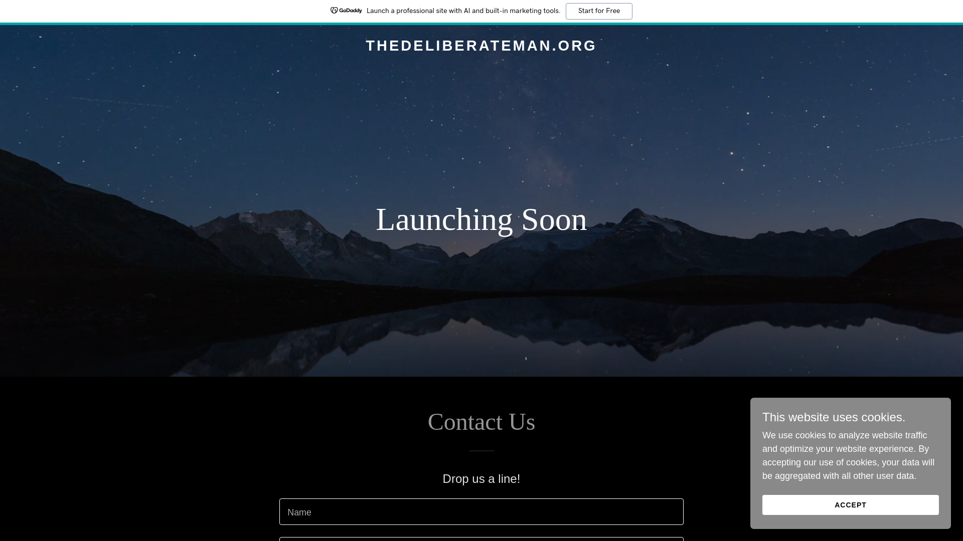 website screenshot of https://thedeliberateman.org/