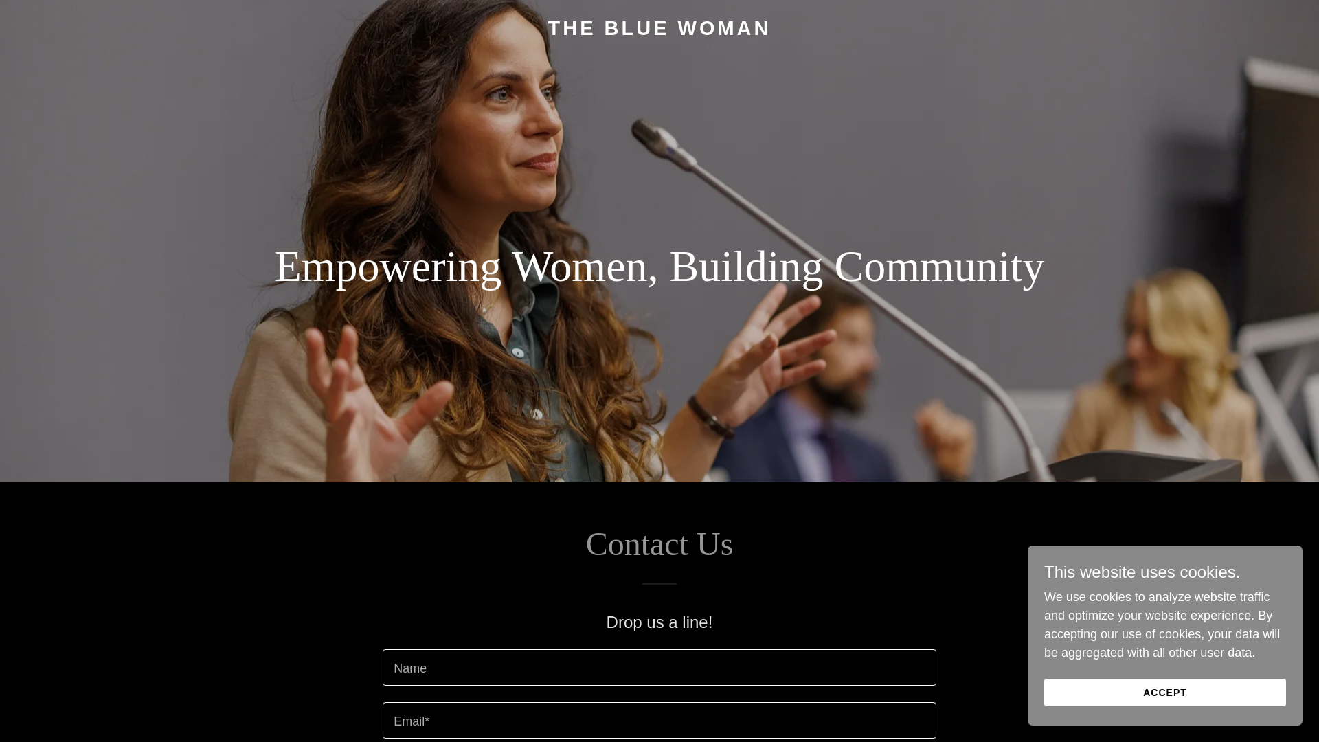 website screenshot of https://thebluewoman.com/